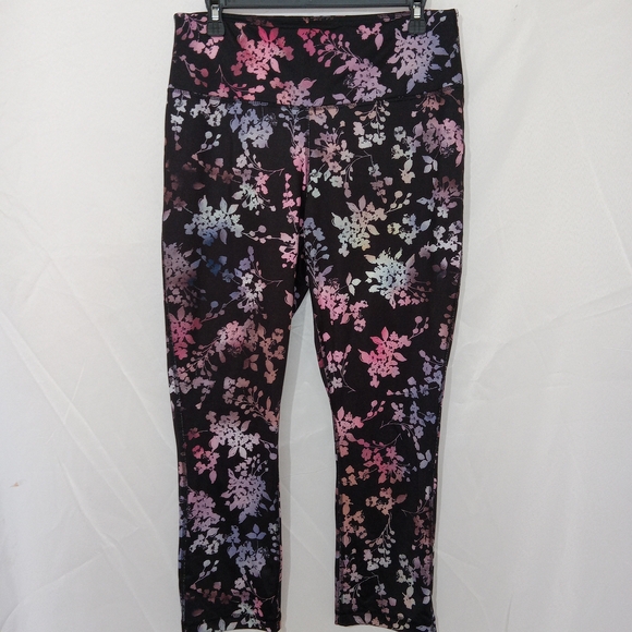 ZELOS Pants - ZELOS Yoga Floral Print  Ankle Leggings Size L Beautiful
